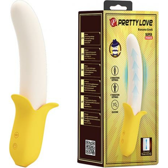 Pretty Love Banana Geek Thrusting Vibrator - Yellow - Image 1