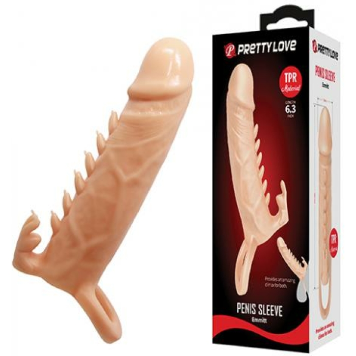 Pretty Love Emmitt 6.3" Penis Sleeve - Ivory - Image 1