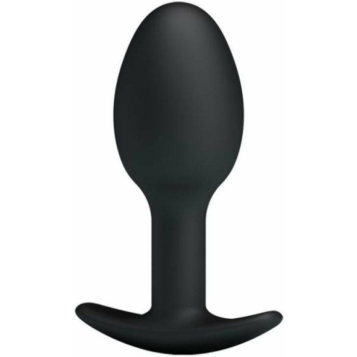 Pretty Love 3.34 inches Silicone Anal Plug with Ball Black - Image 1