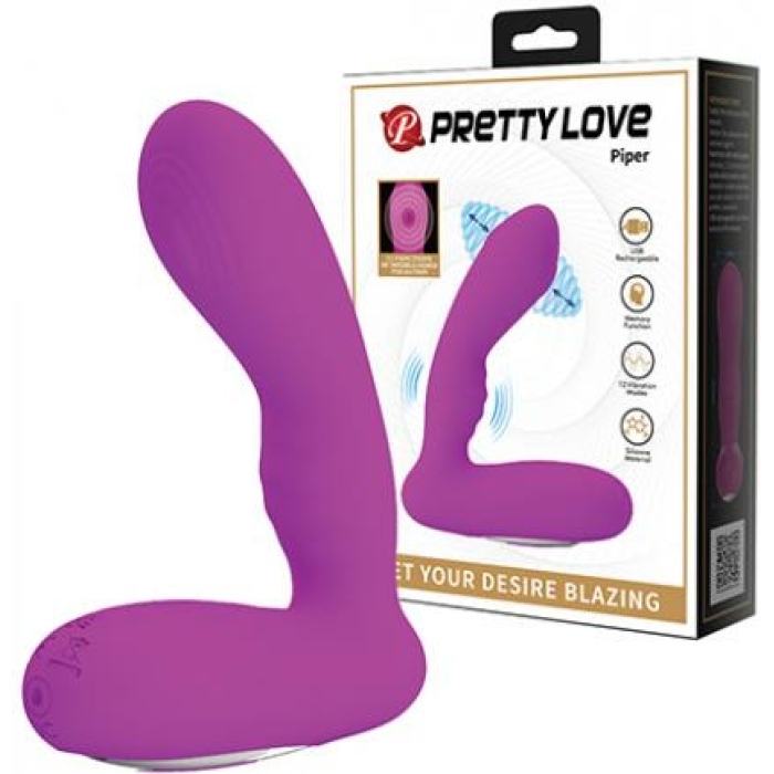 Pretty Love Piper Double Pulsation Vibe - Fuchsia - Image 1