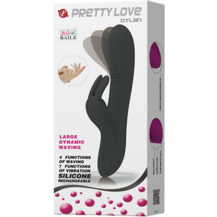Pretty Love Dylan Bunny Ears Come Hither Rabbit Vibrator Black - Image 2
