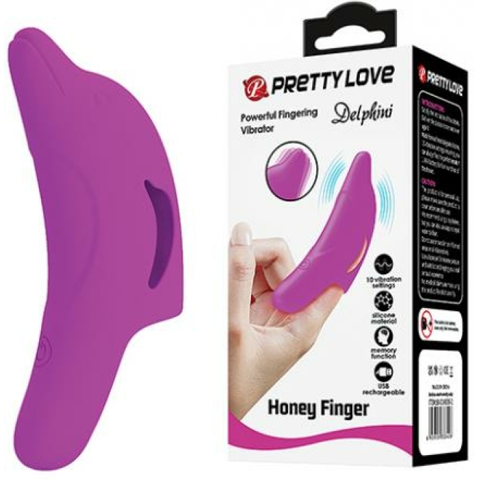 Pretty Love Delphini Dolphin Honey Finger Vibe - Fuchsia - Image 1