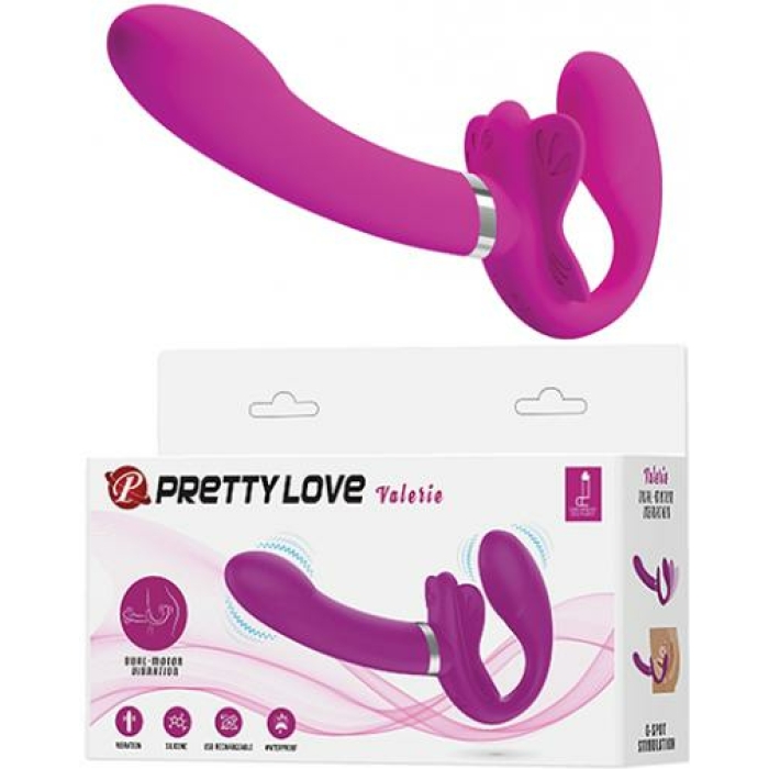 Pretty Love Valerie Strapless Strap On - Fuchsia - Image 1