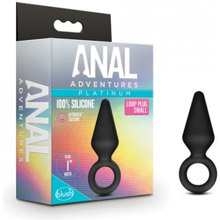 Blush Anal Adventures Platinum Silicone Loop Plug - Small Black