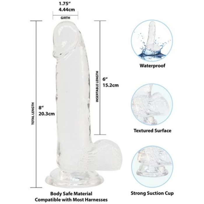 Crystal Addiction Dong 8 inches Clear - Image 2