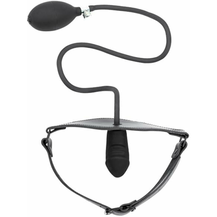 Spartacus Inflatable Dildo Gag With Hand Pump Black O/S - Image 3