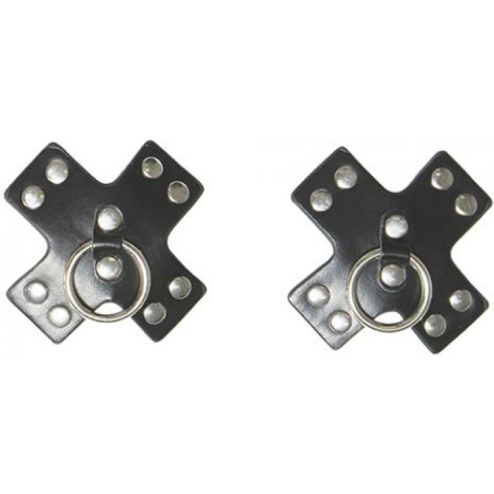Studded Cross Reusable Pasties Black O/S - Image 1