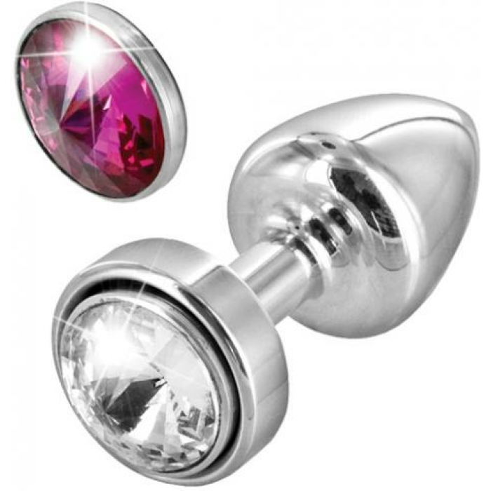 Bling Diogol Anni Butt Plug Magnetic Stone Clear Red - Image 1