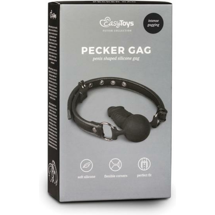 Easy Toys Ball Gag W/silicone Dong - Black - Image 1