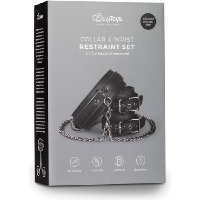 Easy Toys Collar & Wrist Restraint Set Black - Image 2