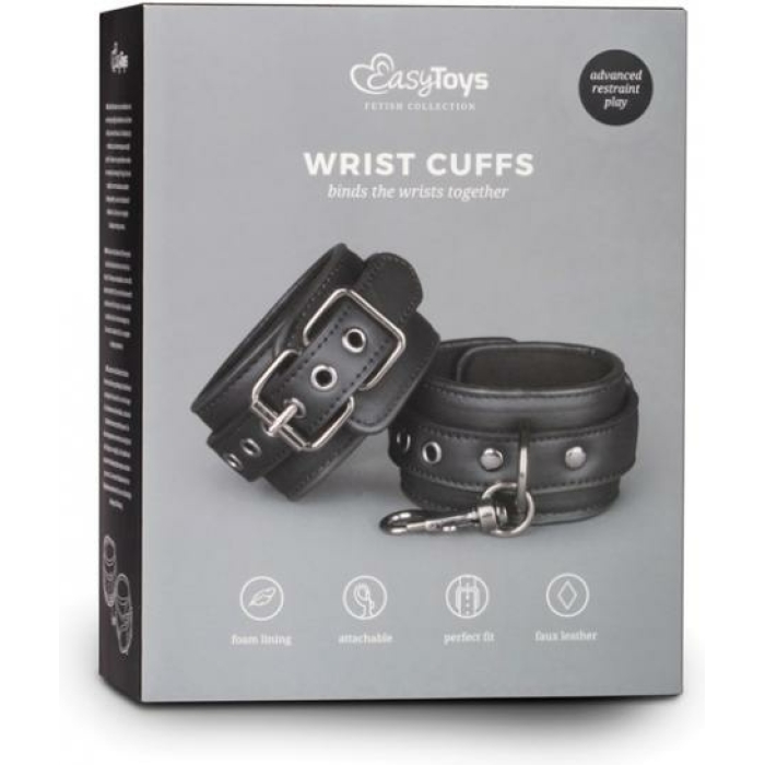 Easy Toys Fetish Wrist Cuffs Black - Image 2