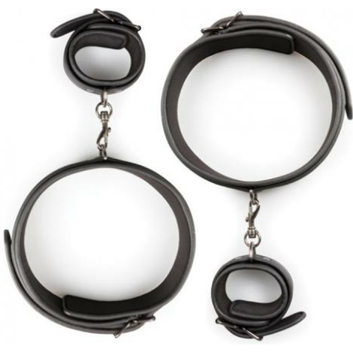 Easy Toys Thigh & Wrist Cuff Restraint Set Black - Image 1