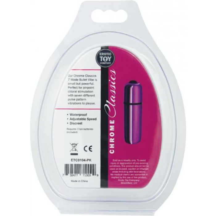 ETC Chrome Classics 7 Mode Bullet Vibrator Pink - Image 3