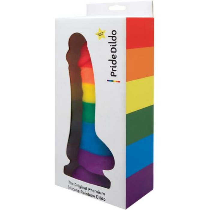 Pride Dildo with Balls Silicone Rainbow - Image 2