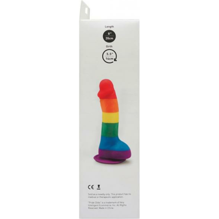 Pride Dildo with Balls Silicone Rainbow - Image 3