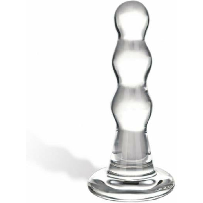 Glas Triple Play Beaded Butt Plug Clear - Image 1