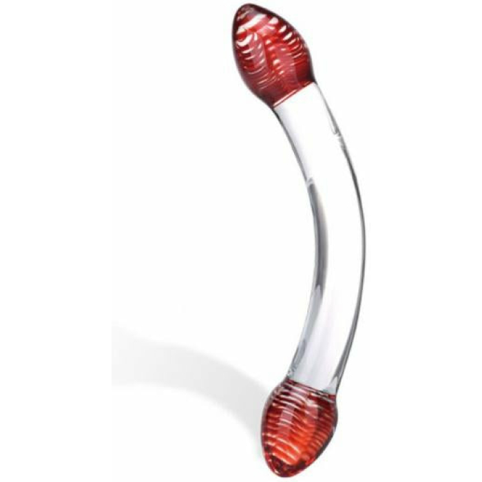 Red Head Glass Double Dildo - Image 1