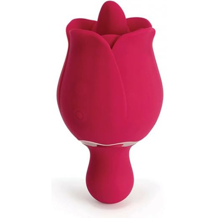 Sylvia Tongue Licking Rose Vibrator - Red - Image 1