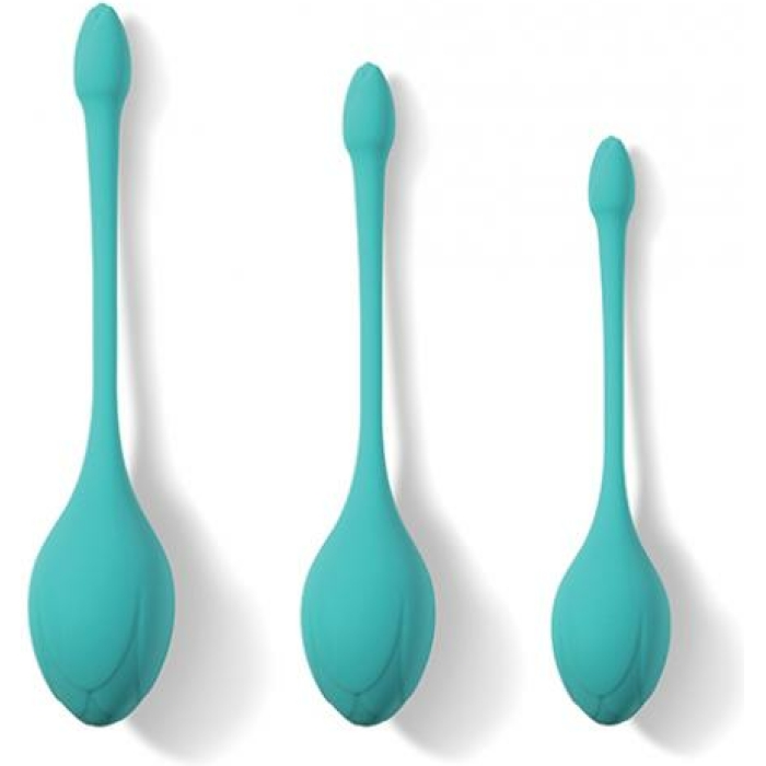 Bluebell Floral 3 Size & Weight Kegel Ball Exercise Set - Blue - Image 1