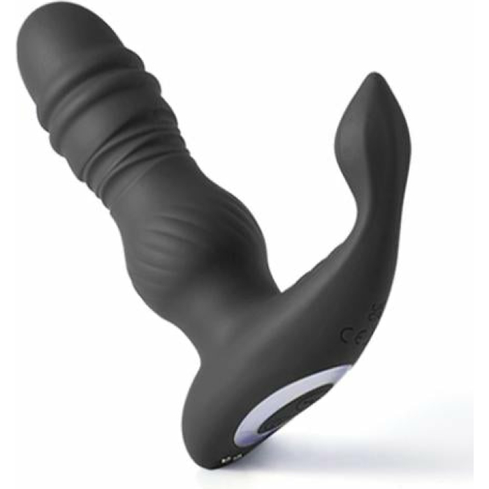 Jaden Thrusting Prostate Massager Vibrating Butt Plug Anal Sex Toy - Black - Image 1