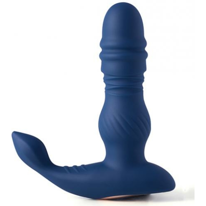 Jaden Thrusting Prostate Massager Vibrating Butt Plug Anal Sex Toy - Blue - Image 1