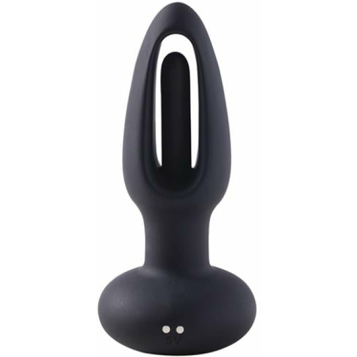 Snuggy Flapping Anal Plug Vibrator- Black - Image 1