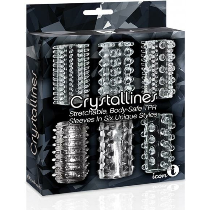 Crystalline TPR Cock Sleeve 6 Pack Clear - Image 1
