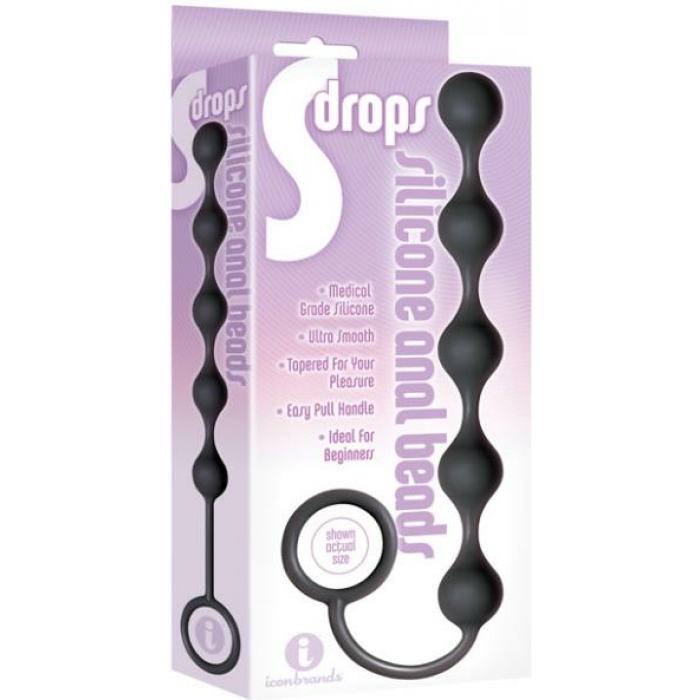 The Nines S Drops Silicone Anal Beads Black - Image 2