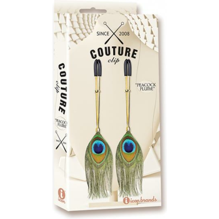 Couture Clips Luxury Nipple Clamps - Peacock Plume - Image 1