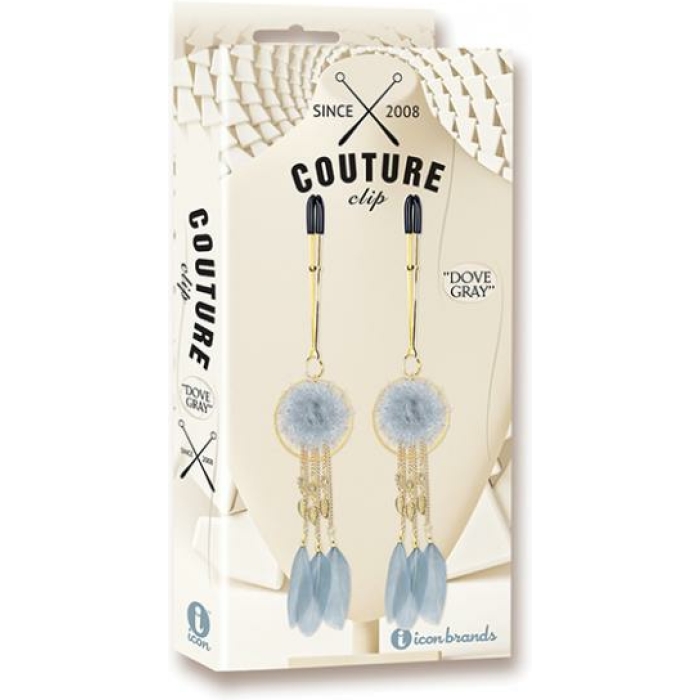 Couture Clips Luxury Nipple Clamps - Dove Gray - Image 1