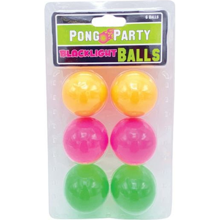 Black Light Pong Balls - Asst. Colors Pack Of 6 - Image 1
