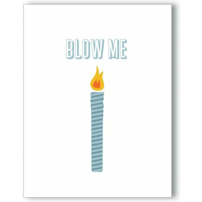 Blow Me Birthday Naughty Greeting Card - Image 1