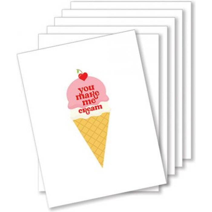 You Make Me Cream Naughty Greeting Card - Pack Of 6 - Image 1