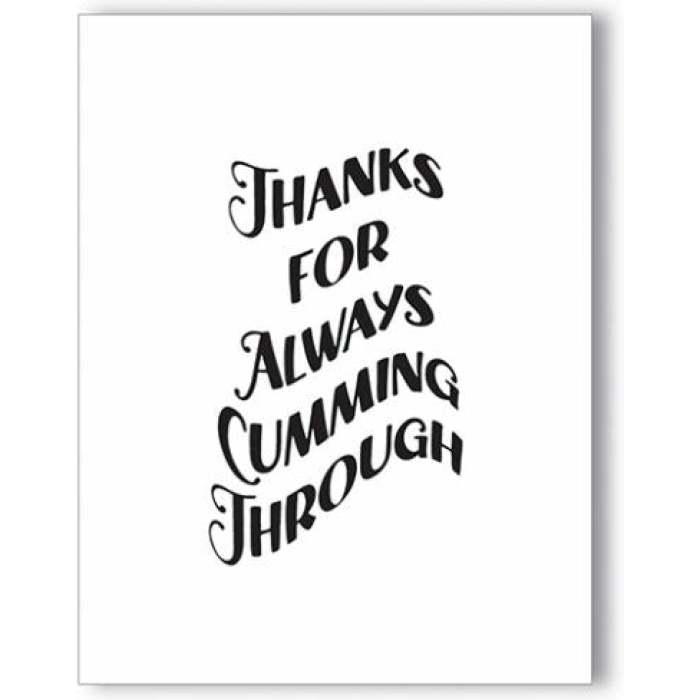 Thanks For Cumming Naughty Greeting Card - Image 1