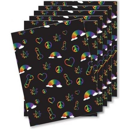 Rainbow Penis Naughty Greeting Card - Pack Of 6