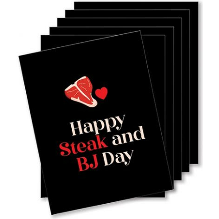 Happy Steak And Bj Day Naughty Greeting Card - Pack Of 6 - Image 1