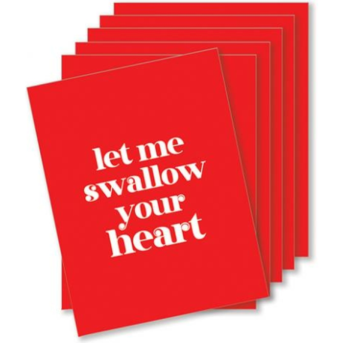 Swallow Your Heart Naughty Greeting Card - Pack Of 6 - Image 1
