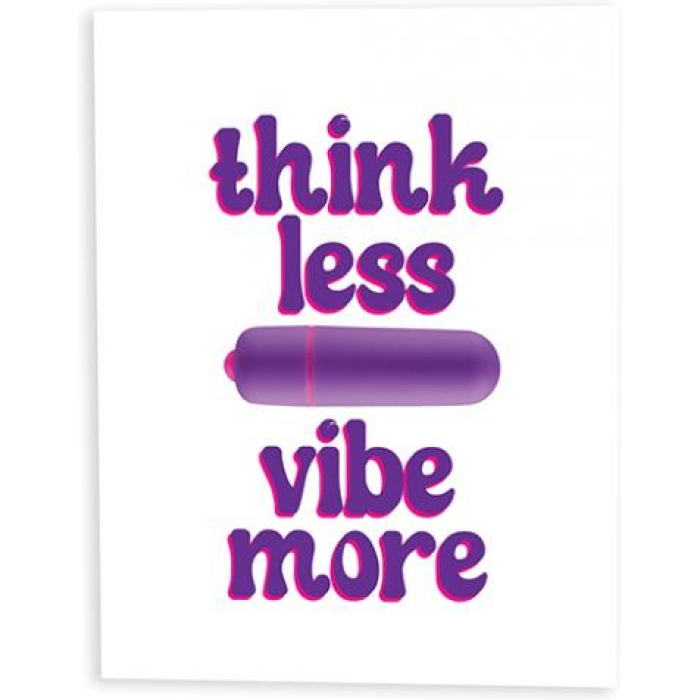 Think Less, Vibe More Naughty Greeting Card W/rock Candy Vibrator & Fresh Vibes Towelettes - Image 1