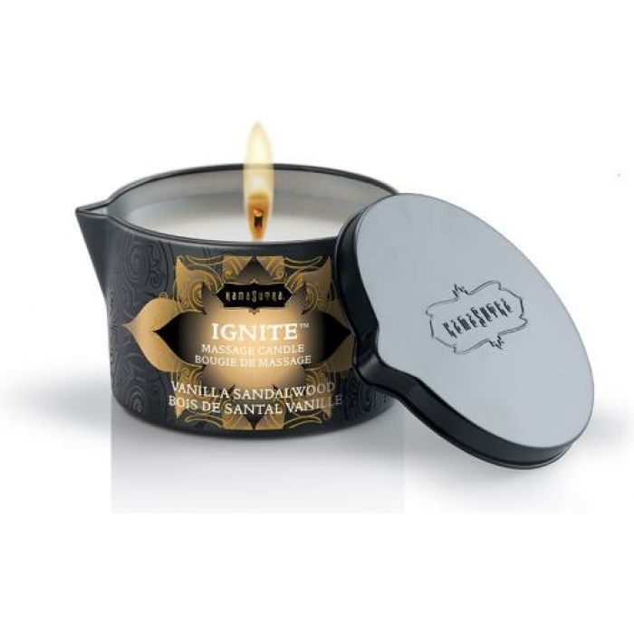 Kama Sutra Massage Candle Vanilla Sandalwood 6oz - Image 1