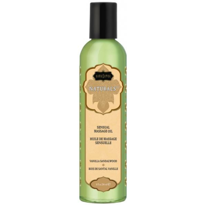 Kama Sutra Naturals Massage Oil Vanilla Sandalwood 8oz - Image 1