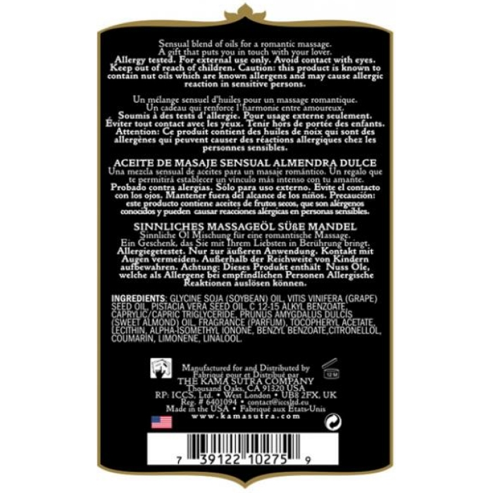 Kama Sutra Aromatics Massage Oil Sweet Almond 2oz - Image 2