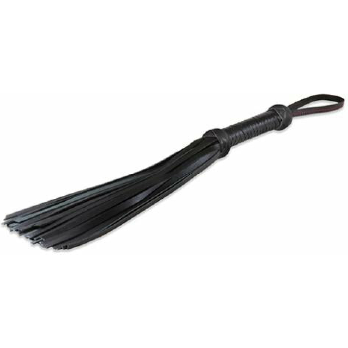 Sultra 16" Lambskin Twill Weave Grip Flogger - Black - Image 1