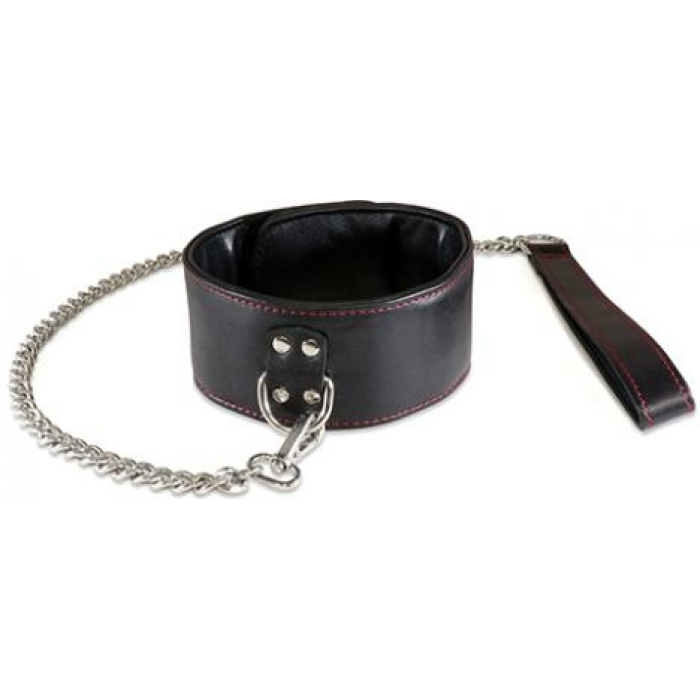 Sultra Lambskin 2.5 inches Collar With 24 inches Chain Black - Image 1