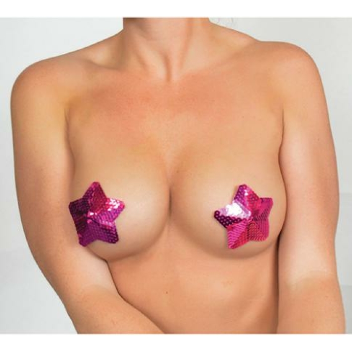 Minor Creations Sequin Star Pasties - Fuchsia - Image 1