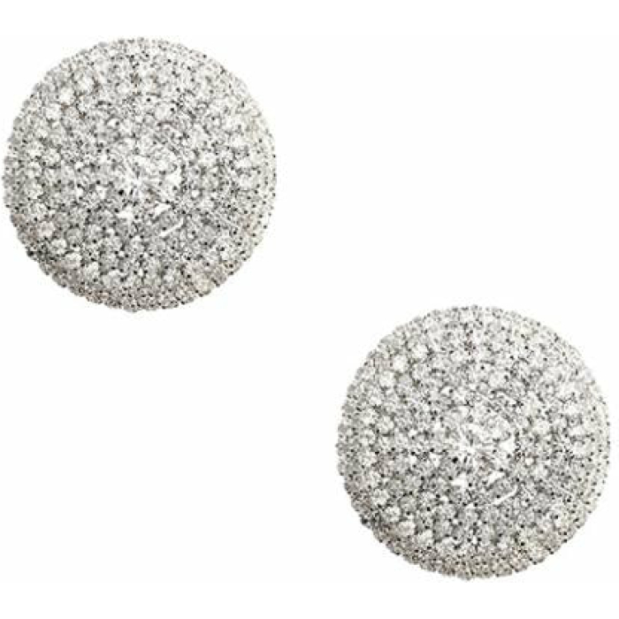 Burlesque Big O Crystal Jewel Reusable Silicone Nipztix - Silver O/s - Image 1