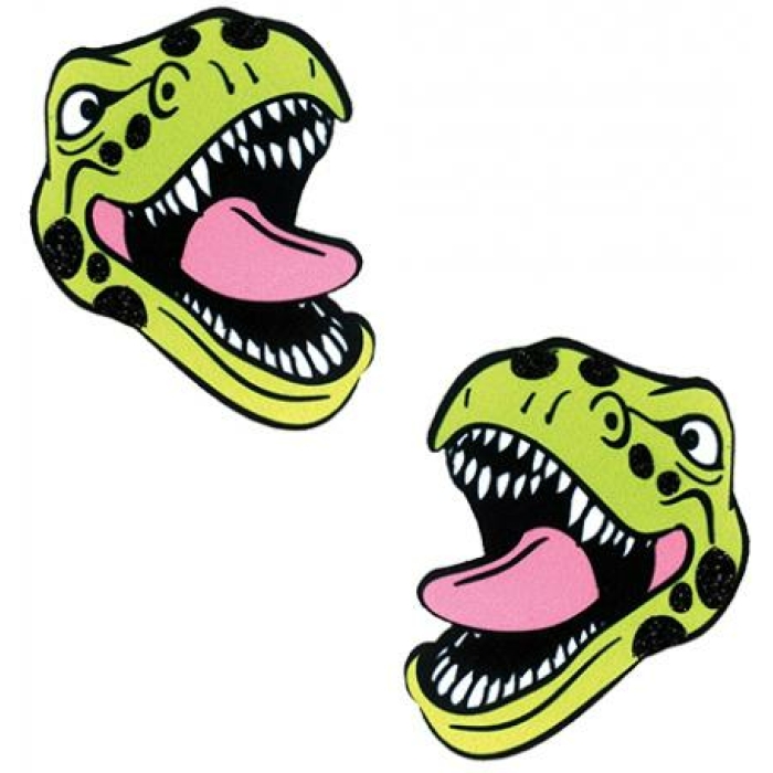 Neva Nude Black Light  Dinosaur Pasties - Green O/s - Image 1