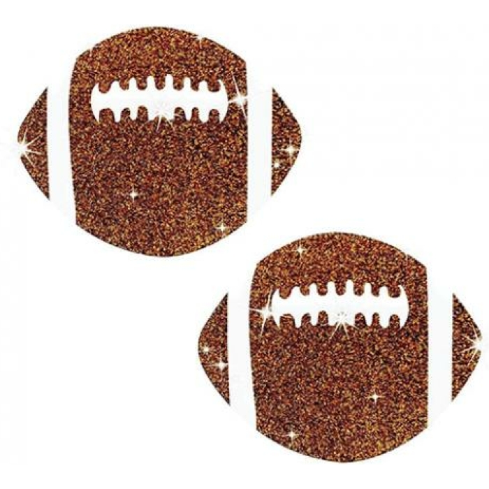 Neva Nude Football Glitter Pasties - Brown O/s - Image 1