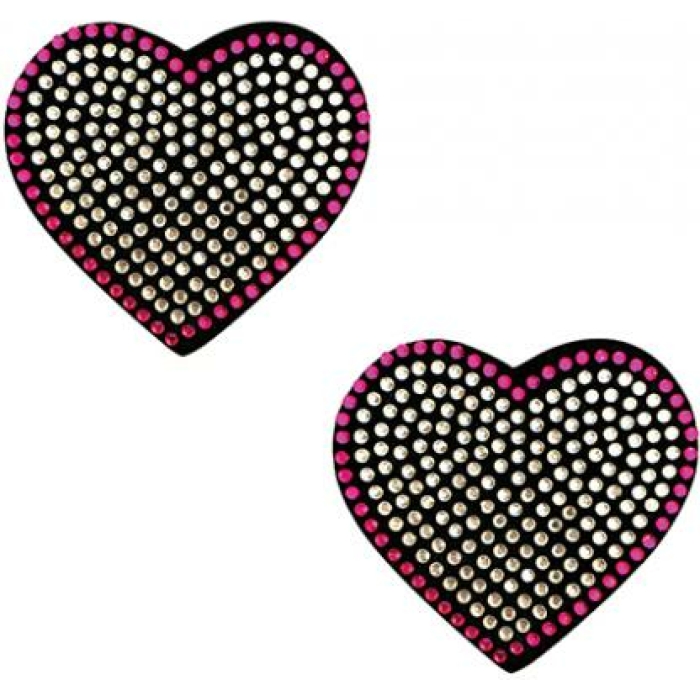Burlesque Heart N' Soul Crystal Heart Nipztix - Pink/clear O/s - Image 1