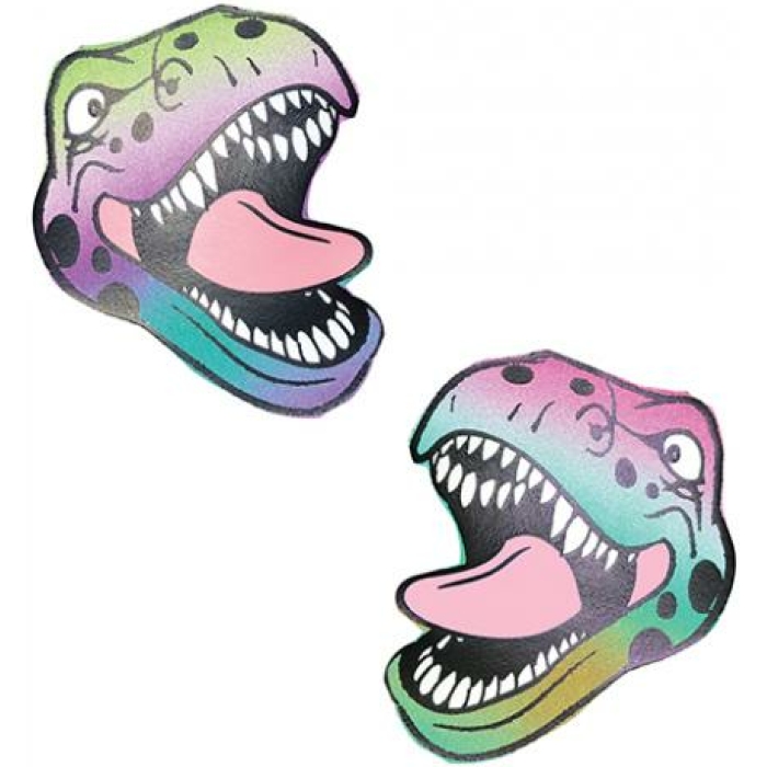 Neva Nude Reflective Dinosaur Pasties - Rainbow O/s - Image 1