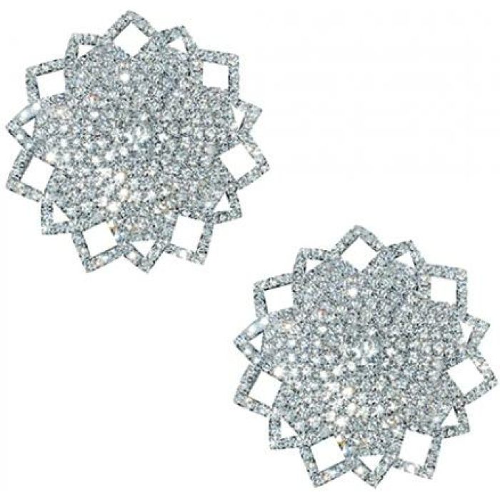 Neva Nude Ice Crystal Jewel Reusuable Silicone Nipple Pasties - Clear O/s - Image 1